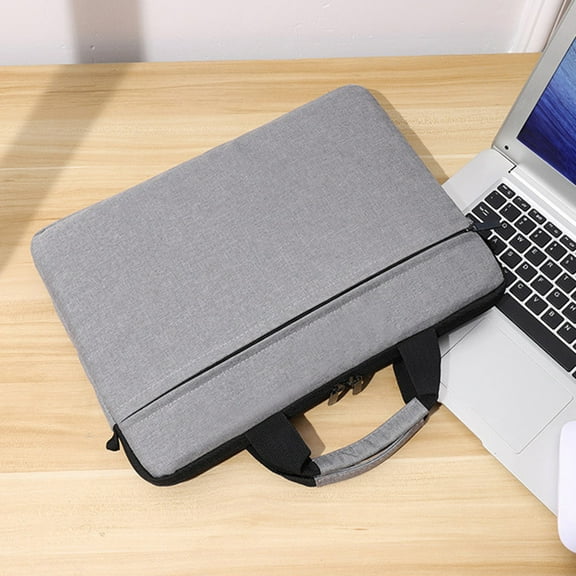 Latrodar Laptop Tote Shoulder Bag 15.6inch Laptop Or Tablet Stylish Fabric Lightweight Business Casual Briefcase Suitable For Various Types Of Laptops Well-Made Gray 16.8x12 Inch H
