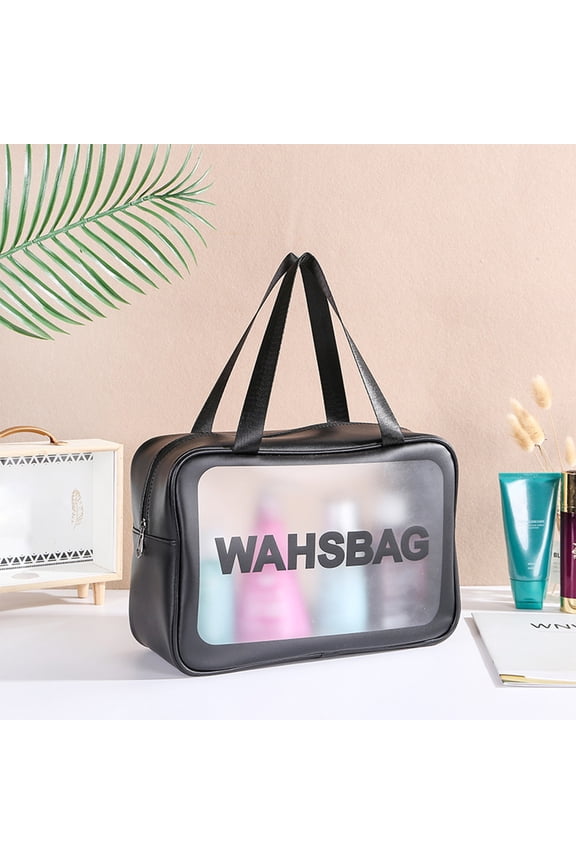 Latrodar Large Capacity Transparent Cosmetic Storage Bag- Large Cosmetic Makeup Travel Organizer For Men & Women,Cosmetic Storage Bag Black Creative 4.2x0.6