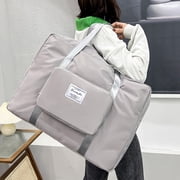 Gecau Large Travel Tote Bag, Expandable Gym Tote Bag,Carry On Overnight Bags For Women With Trolley Sleeve Wet Pocket,travel Duffel BagsTravel Gray Creati