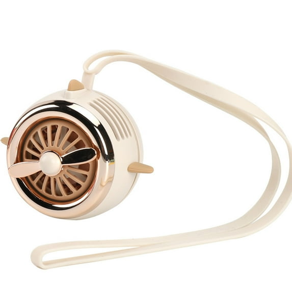 Latrodar Leafless USB Portable Fan Pocket Portable Sturdy nging Neck Small Fan Brown 4x3.2 Inch Home Tools