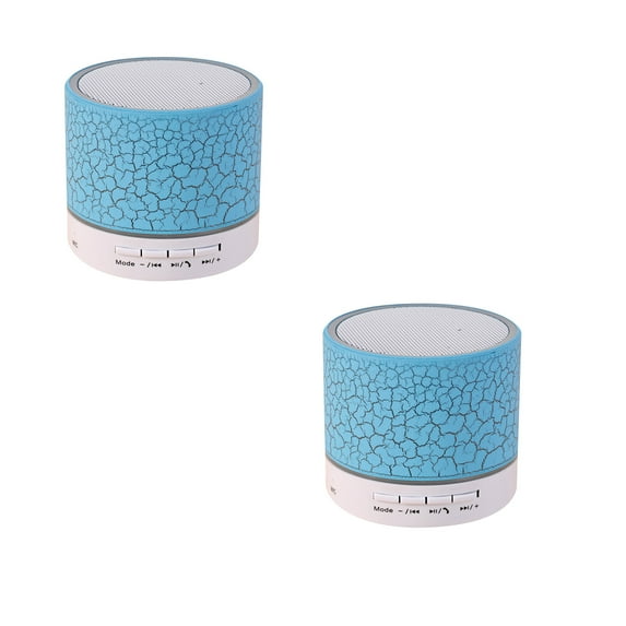 Latrodar Led Mini Wireless Bluetooth Speaker A9 Led Night Tf Usb Fm Musical Audio Long-Lasting Blue 2.4x2.4 Inch Home Tools