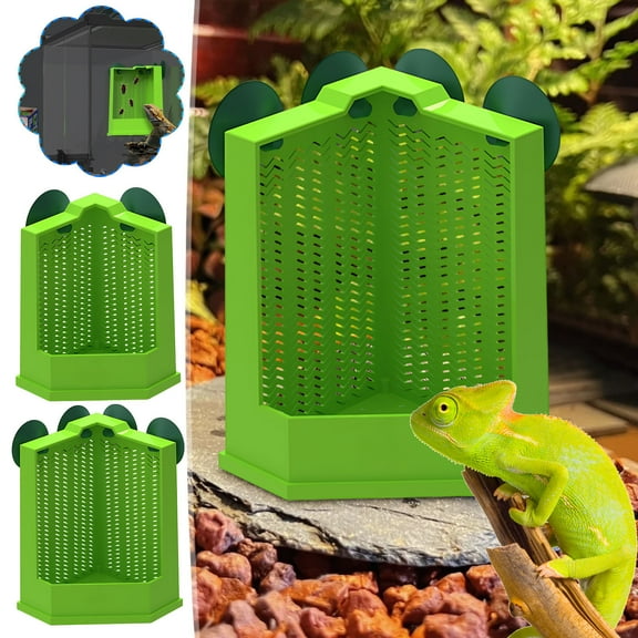 Latrodar Lizard Crickets Feeder Suction Cups Can Be Hung To Place Reptile Geckos Feeders And Suction Cups Home Supply Green Plastic Clearance Sales