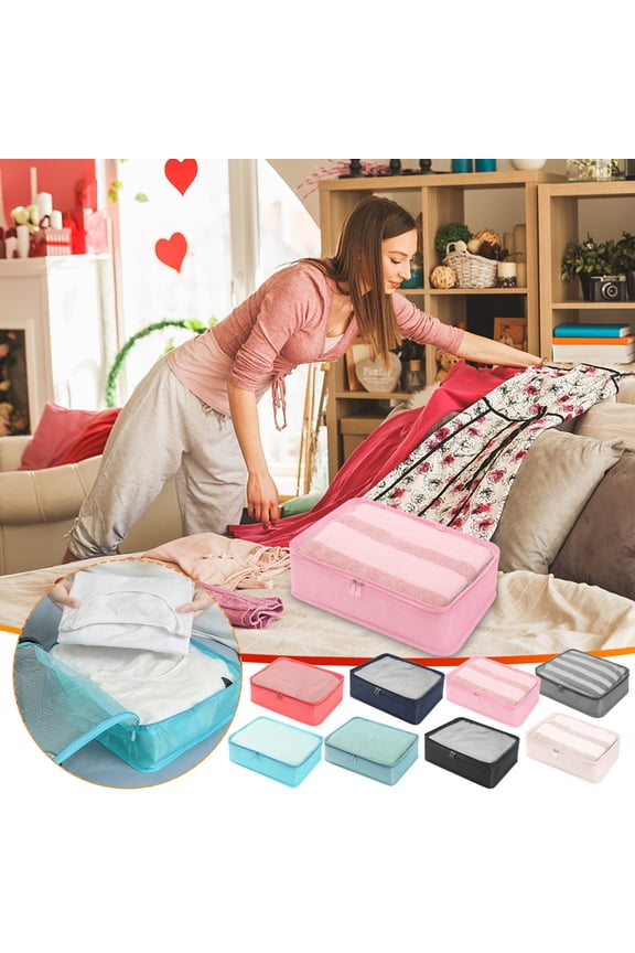 Luggage Organizer Bags Double Zipper Travel Organizer Bags Travel Dorm Storage&organization Solid Storage Bags Strong Handles for Blanket Comforters Clothing Sheet Toys 1PC