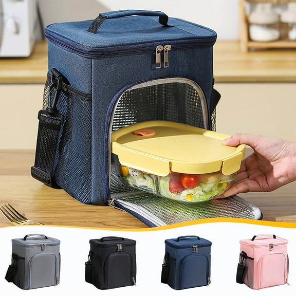 Latrodar Lunch Box For Men And Women Bag Thermal Insulated Leak-proof Great For The Beach For Adults For Work Picnic Travel Household Items for New Home Novelty Pink Cloth up to 30% Off
