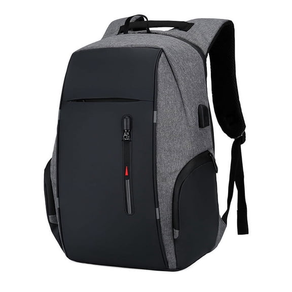 Gecau Men Backpack 15.6 In USB Charging Laptop Computer Bag Casual Business Affordable&High-Quality Gray 14.8x8.8 Inch Home Essentials