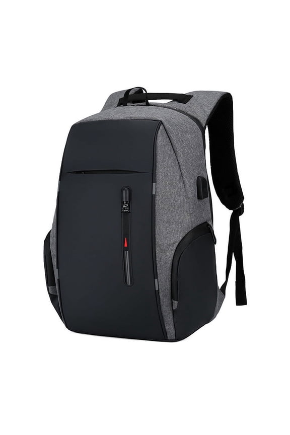 Men Backpack 15.6 In USB Charging Laptop Computer Bag Casual Business Affordable&High-Quality Gray 14.8x8.8 Inch Home Essentials