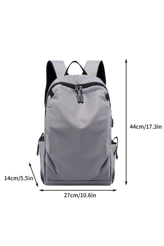 Men Backpack 17.3 In USB Charging Laptop Computer Bag Casual Business Eco-Friendly Material Gray 16.8x10.8 Inch Home Gadgets