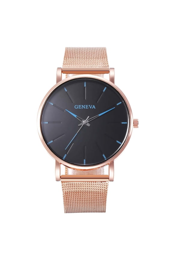 Men's Quartz Pin Buckle Watch With Mesh Strap Color Pointer Colorful Scale RG up to 30% Off