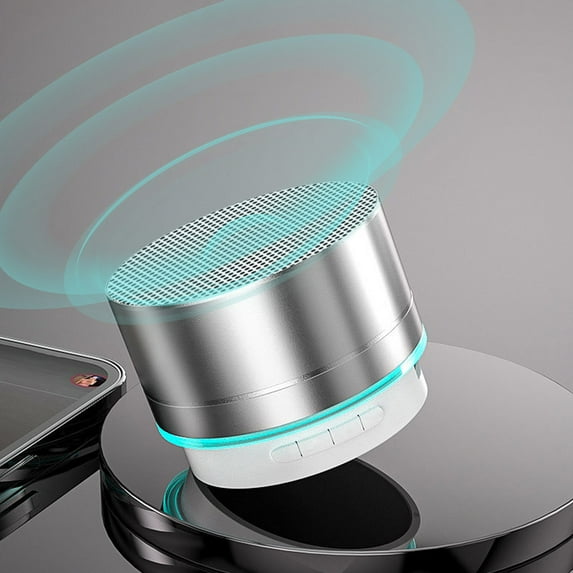 Latrodar Metal Bluetooth Speaker Mini Portable Laptop Sound System Upgraded Silver Home Stuff