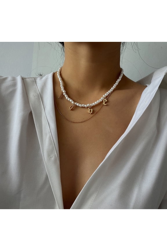 Metal Multilayer Rice Beads Pearl Necklace Ladies Jewelry Gift MultiUp to 50% Off