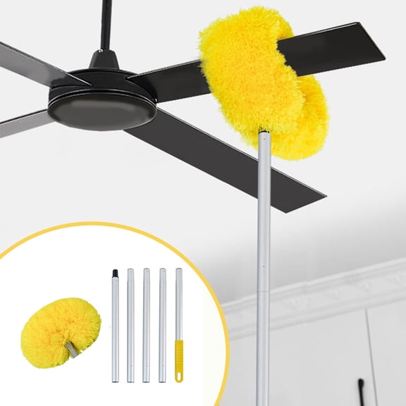Gecau Microfiber Duste Ceiling Fan Duster Dusters For Cleaning Microfiber Duster With Meticulously Crafted Fan High Furniture Yellow 14.8x6.4 Inch Home St