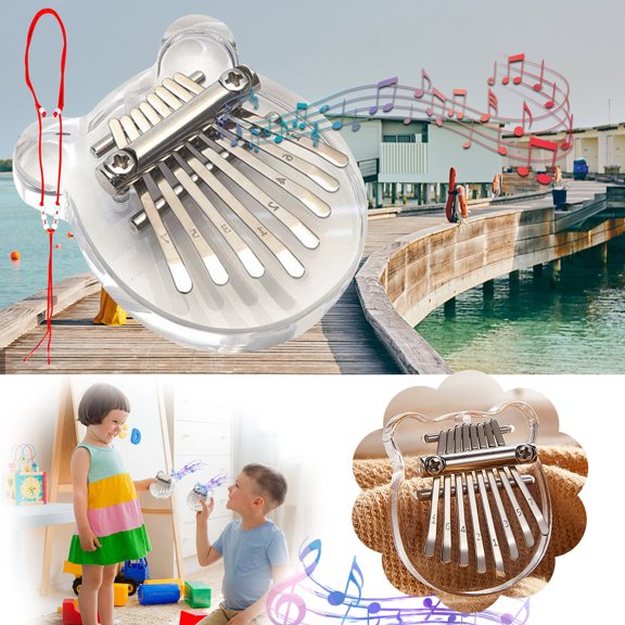 Latrodar Mini 8 Keys Super Mini Thumb Crafted with Care th Study Instruction White 3.6x2.8 Inch Home Gadgets