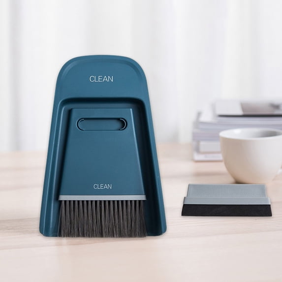 Gecau Mini Cleaning Brush And Dustpan Set Non-Toxic Desktop Cleaning Set Blue 7.8x5.52 Inch Home Tools