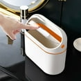 thumbnail image 1 of Gecau Mini Trash Can With Lid Small Desk Countertop Mini Garbage Cans Creative int Bin For Bathroom Orange 8.4x8.4 Inch Home Stuff, 1 of 5