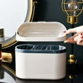 thumbnail image 1 of Gecau Mini Trash Can With Lid Small Desk Countertop Mini Garbage Cans Non-Toxic int Bin For Bathroom White 8.4x8.4 Inch Home Gadgets, 1 of 5