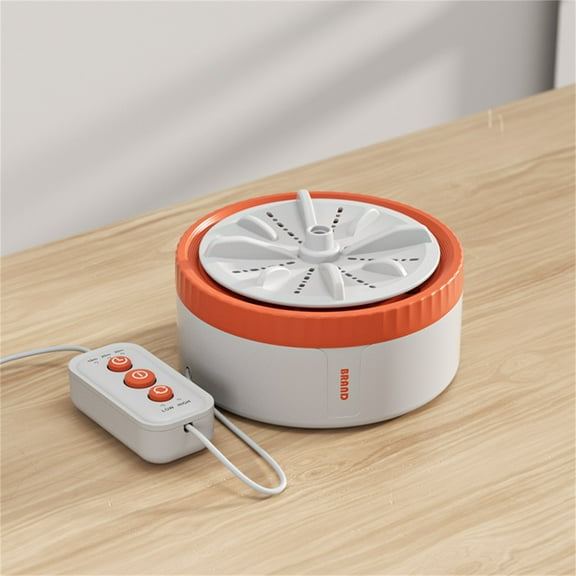 Latrodar Mini Turbo Washing Machine Portable Automatic Washing Machine Non-Toxic cks Cleaning Machine Orange 6x4.4 Inch Home Decor