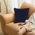 thumbnail image 1 of Latrodar Modern Sofa Pillow Thickened Washed Cotton And Linen Tassel Living Room Bedroom Sofa Bedside Pillow Cushion Practical&Affordable Blue 10x10 Inch Home Essentials, 1 of 5