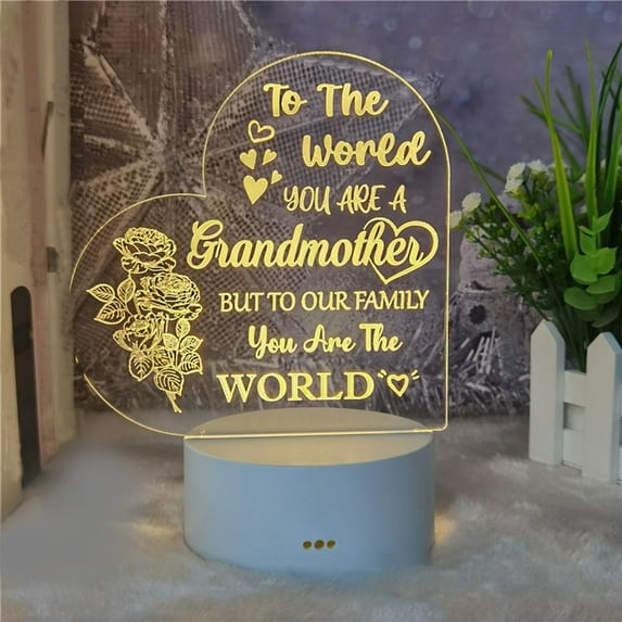 Latrodar Mother's Day Gift-LED Acrylic 3D Mother's Day Greeting Gift Long-Lasting t (White Warm Light) White Home Essentials