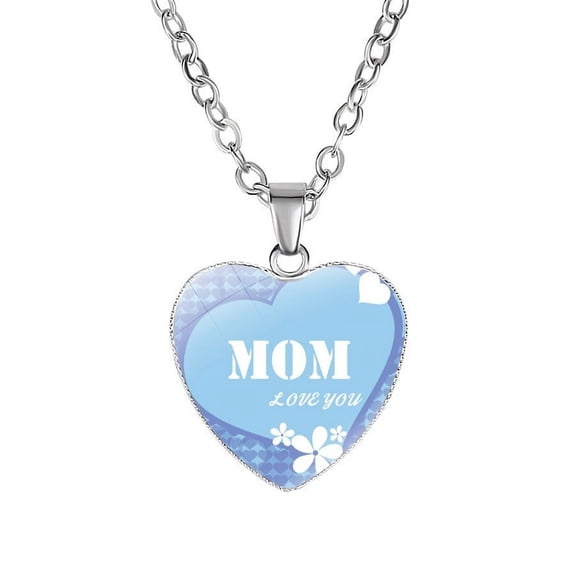 Latrodar Mother's Letter MOM Heart Pendant Necklace Gemstone Necklace MultiUp to 60% Off