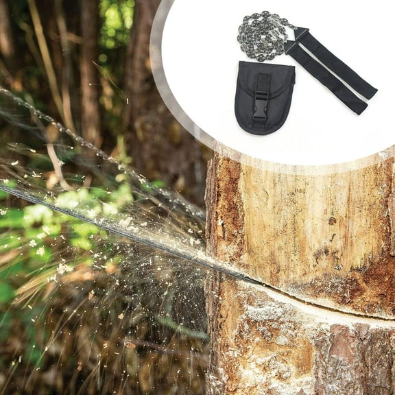 Latrodar Msyuusr Pocket Chainsaw 25.6 Inch Survival Saw With Handles, Pocket Rope Saw Portable Folding Hand Chain Saw With Bag For Outdoor Survival Camping H