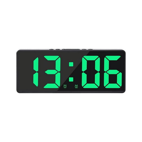 Gecau Multi Function LED Alarm Clock Student Dormitory Small Safety Guaranteed ti Group Alarm Clock Green 6.4x2.8 Inch Home Gadgets