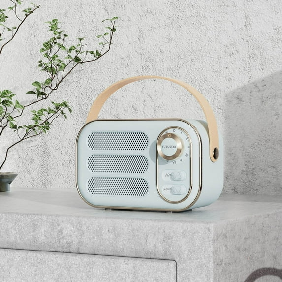 Latrodar Multifunctional Mini Portable FM Radio Bluetooth Speaker Best of Both Worlds ign Wireless Speaker Light Blue 5.2x3.2 Inch Home Essentials