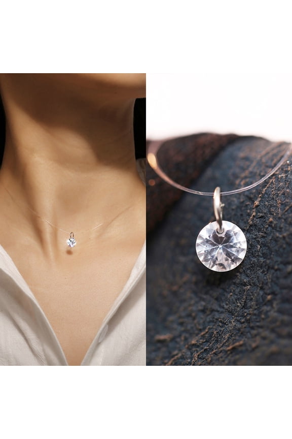 Necklace Transparent Fish Line Zircon Necklace Women Multicolor