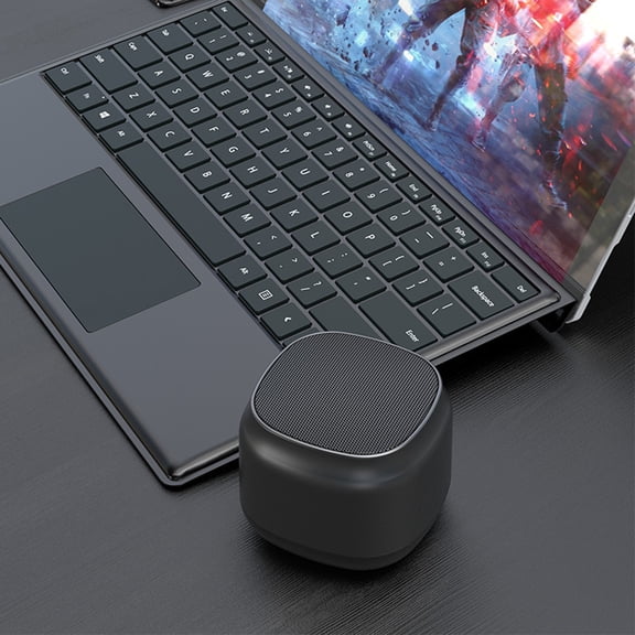 Latrodar New Mini HIFI Speakers Fitness Sports Outdoor Desktop Portable Elaborately Made ound 9D Stereo Field Black 3.4x3.4 Inch Home Essentials
