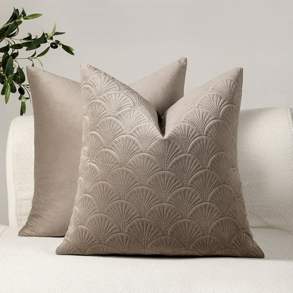 Latrodar New Velvet Retro Embossed Pillow Secure ushion Cushion Cover Khaki 10x10 Inch Home Decor