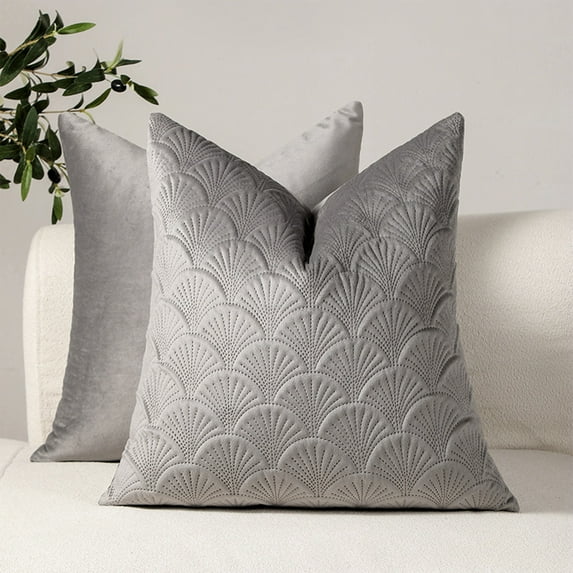 Latrodar New Velvet Retro Embossed Pillow Elaborately Made ushion Cushion Cover Gray 10x10 Inch Home Tools