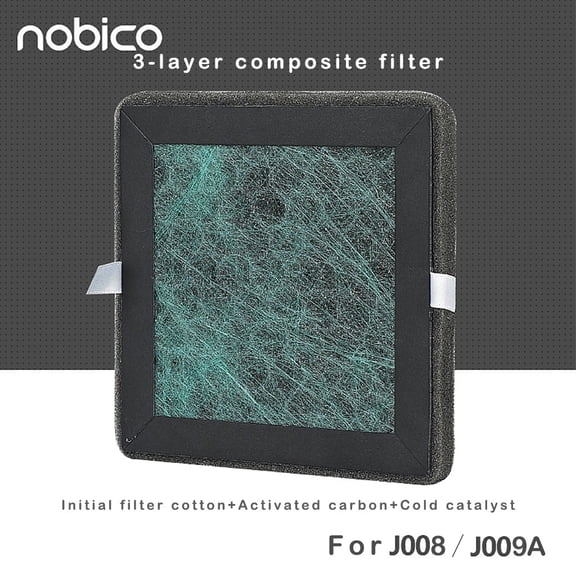 Gecau Nobico 3-layer Composite Filter For J008/J009A Negative Purifier Budget-Friendly Black 4.8x4.8 Inch Home Decor