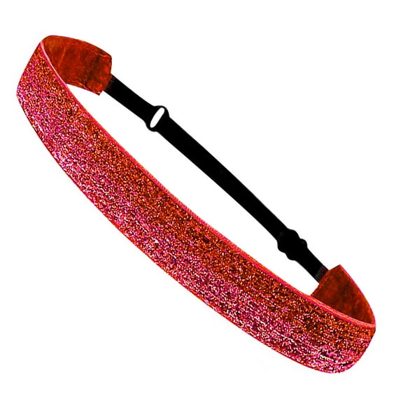 Latrodar Non Slip Hair Glitter Cute Elastic Sport Yoga Headband Red