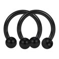 thumbnail image 1 of Latrodar Nose Hoop Magnetic Horseshoe Rings Stainless Steel Faux Septum Rings Black up to 30% Off, 1 of 1