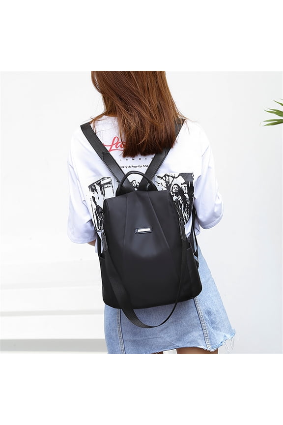One Shoulder/two Shoulder Multifunctional Travel Bag,theft Ladies Travel Backpack, Back Open Pocket, Travel Bag Theft Fabric Backpack, Rucksack Blac
