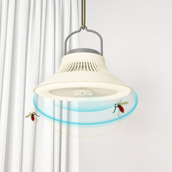 Latrodar Outdoor Fan Light, Portable Camping Tent Small Ceiling Novelty omatherapy Light Fan White 8.64x8.64 Inch Home Decor