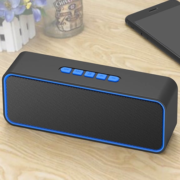 Gecau Outdoor High Volume Wireless Bluetooth Speaker Home Audio Computer Subwoofer Portable Car Radio Eco-Friendly Material Blue 8.4x2 Inch Home Gadgets