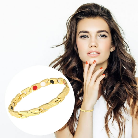 Latrodar Pattern Bracelet Magnetotherapy Bracelet Jewelry 7 Wide Couple Bracelet Gold