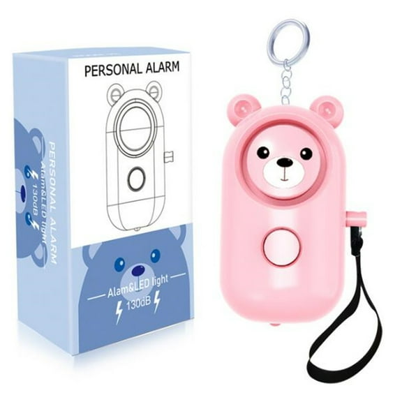 Gecau Personal Alarm Keychain For Women, Men, Kids, Creative Alarm With LED Light Pink 3.28x2.04 Inch Home Gadgets