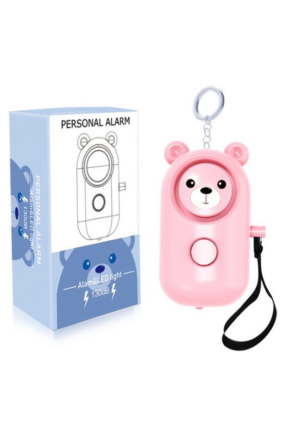 Personal Alarm Keychain For Women, Men, Kids, Creative Alarm With LED Light Pink 3.28x2.04 Inch Home Gadgets