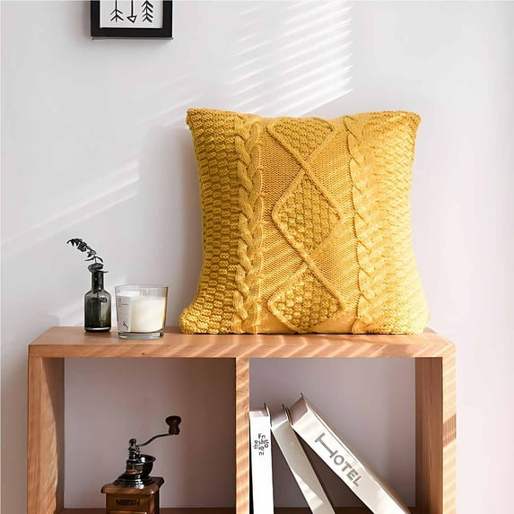 Latrodar Pillowcases Polyester Pillowcover Modern Sofa Pillowcover Seat Cushion High Durability ousehold Pillowcover Yellow 10x10 Inch Home Tools