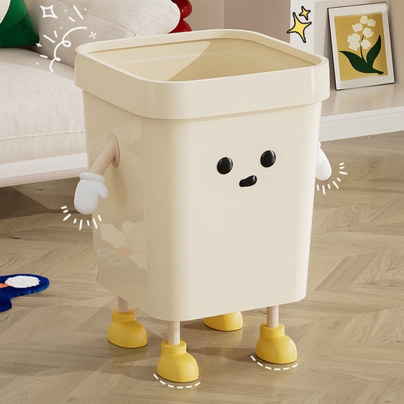 Latrodar Plastic Trash Can Rectangular High Value Storage Bucket Household Non-Toxic m Wastebasket Bucket Yellow 5.6x7 Inch Home Tools