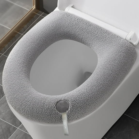Latrodar Polyester Toilet Seat Cushion Warm Cushion Toilet Seat Pad Toilet Well-Made om Toilet Seat Cover Gray Home Stuff