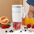thumbnail image 1 of Gecau Portable Blenders, Blenders For Shakes And, Fruit Juicer USB Rechargeable With 6 Blades, Handheld Blenders For Sports Travel And Outdoors White Dura, 1 of 5