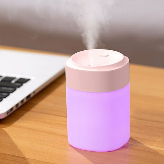 Latrodar Portable Desk Humidifier, Cool Mist Humidifier, Small Humidifier For Home Bedroom Office, Plants, Colorful Night Function Pink Safe&Non-toxic