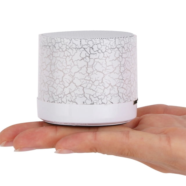 Gecau Portable Mini Wireless Stereo LED Light Bluetooth Speaker Card For Smartphone Enduring White 7.6x5.6 Inch Home Tools