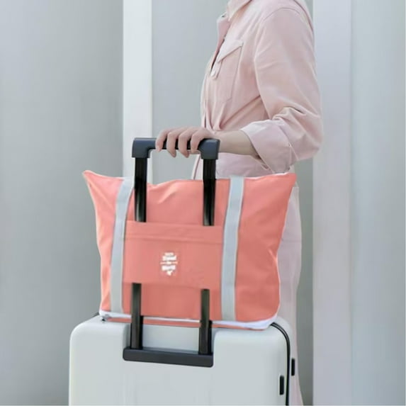 Latrodar Portable Storage Travel Bag Hand Helds Storage Bag Luggage Bag Storage Bag Can Be Put On The Trolley Case Solid Color Luggage Bag Pink Durable 12x0.