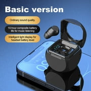 Gecau Q1 Bluetooth Headset Mini One-ear In-ear Sports Business Headphones With Power Display Budget-Friendly Black 1.6x1.6 Inch Home Stuff