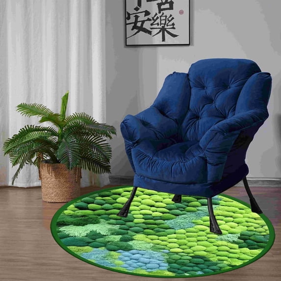 Gecau Round Green Moss Carpet, Imitation, Floor Mat For Bedroom And Eco-Friendly Material Blanket For Bedroom Green Home Tools