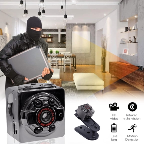 Gecau SQ8 HD Small Car DVR Driving Recorder IR Secure era Sports DV Camera A 2.4x2.4 Inch Home Essentials