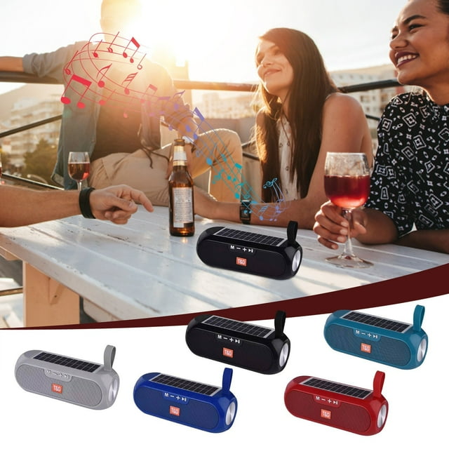 Latrodar Sales Portable Solar Speakers Wireless Bluetooth Stereo Speaker with Power Bank Boombox